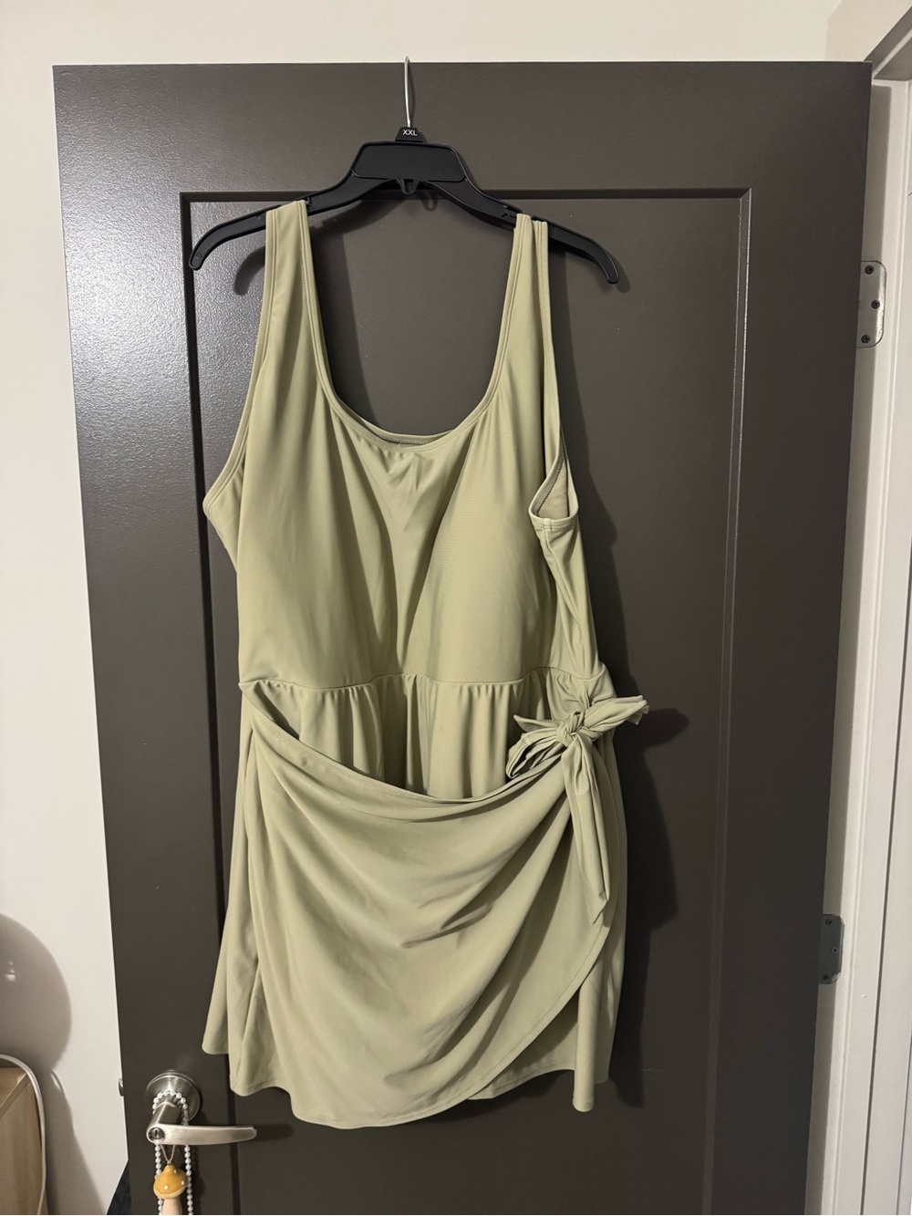 Old Navy Light Sage/brown Tie-Detail swim Dress